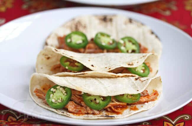 Chicken In Garlic Chile Sauce Tacos