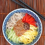 Cold Asian Noodles with Peanut Sauce, Chicken and Vegetables