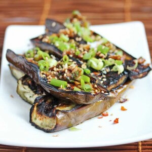Asian Grilled Eggplant with Spicy Soy Sesame Sauce