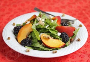 Peach Blackberry Arugula Salad