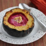 Beet and Apple Soup in Roasted Acorn Squash