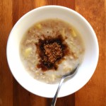 Hot Apple Cinnamon Oatmeal during Hurricane Sandy