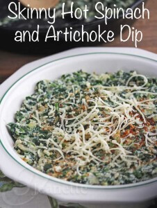 Skinny Hot Spinach and Artichoke Dip © Jeanette's Healthy Living