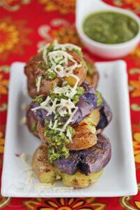 Grilled Potatoes with Green Harissa Sauce © Jeanette's Healthy Living