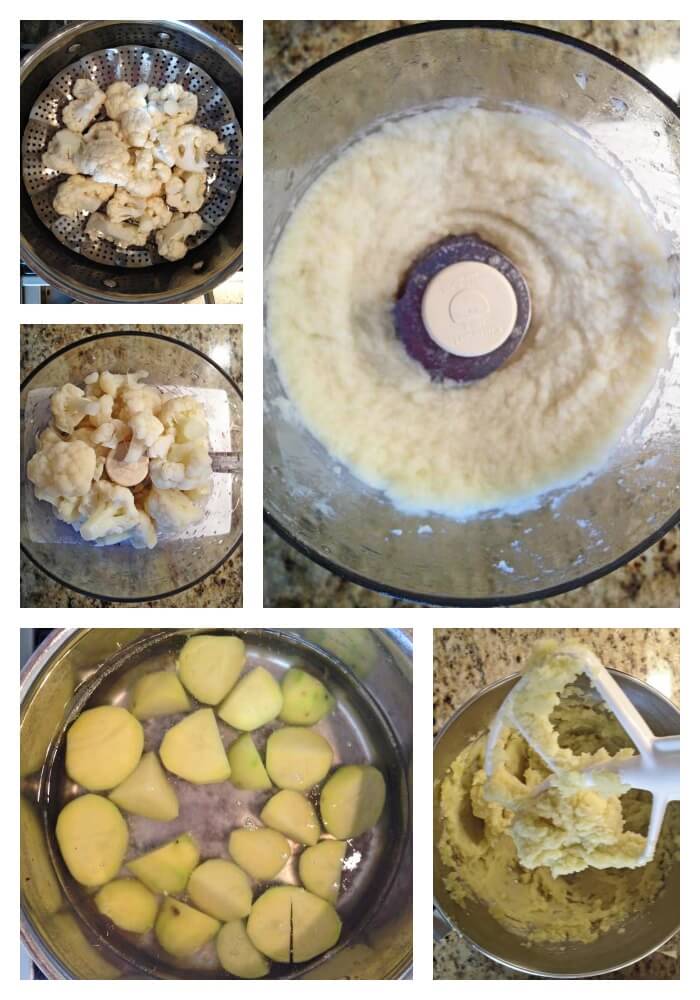 Creamy Garlic Mashed Cauliflower and Potato Recipe