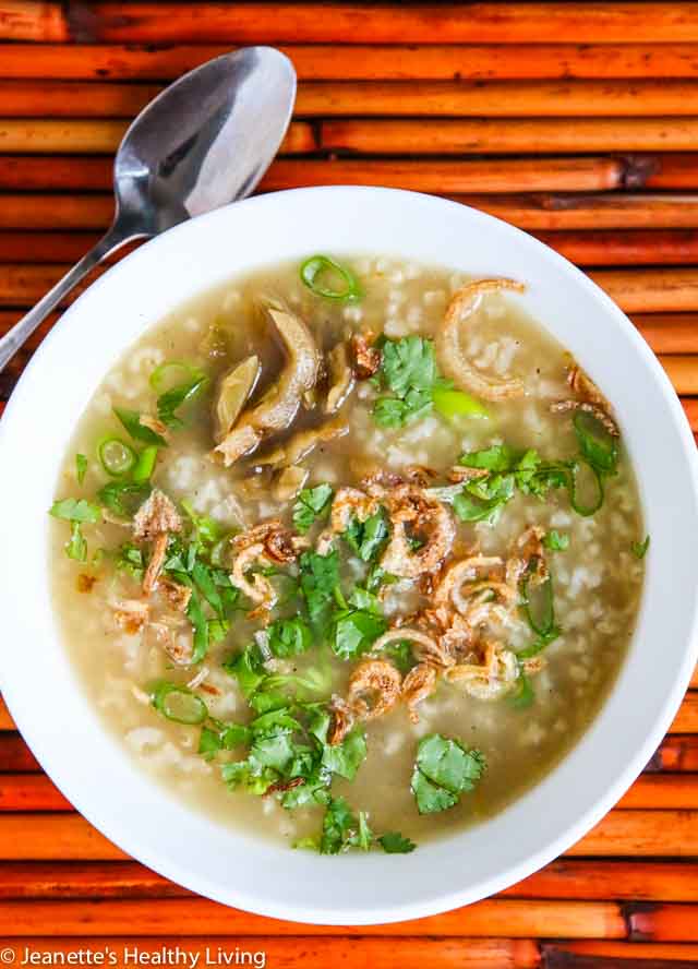 Turkey Congee - this savory breakfast porridge is a great way to use leftover turkey bones from Thanksgiving