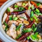 Chinese Szechwan Spicy Fish Soup - hot bean sauce, dried chilies, Szechwan peppercorns and ginger are the key ingredients in this flavorful soup