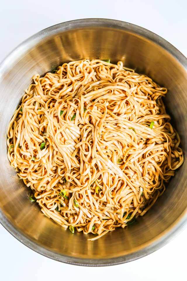 Cold Chinese Sesame Noodles - I've been making this recipe for years and it's always a big hit. Great for parties! ~ https://jeanetteshealthyliving.com