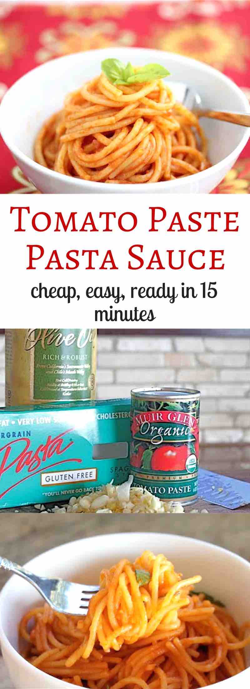 Tomato Paste Pasta - this recipe has only 4 ingredients - super easy, super quick, perfect for nights when you have no idea what to make for dinner
