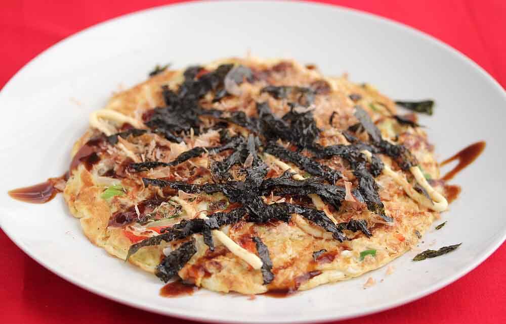 Asian Fusion Omelette Frittata Okonomiyaki Style
