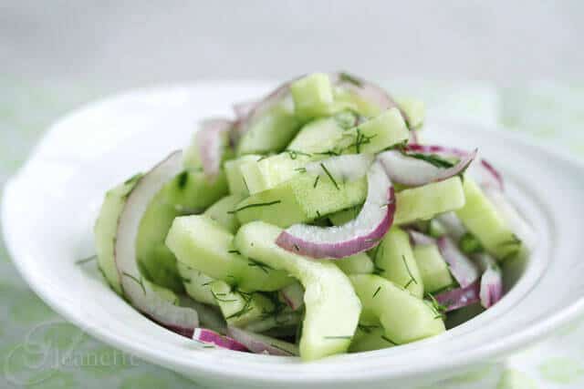 cucumber onion dill salad © Jeanette's Healthy Living