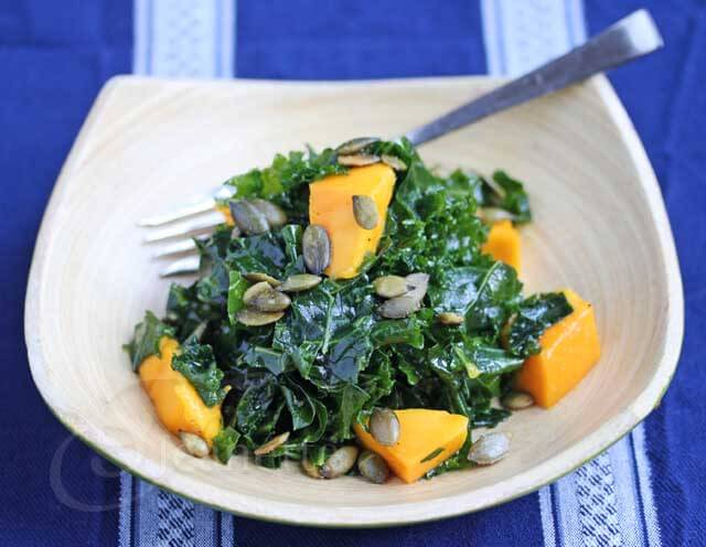 Massaged Kale Salad with Mango © Jeanette's Healthy Living
