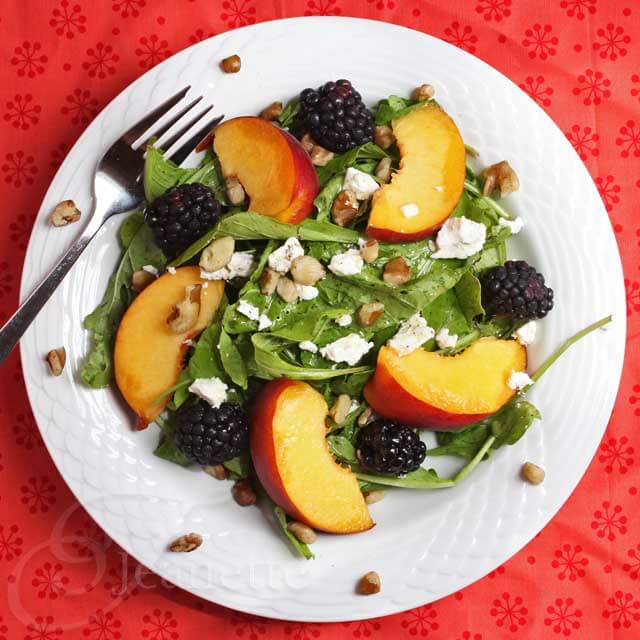 Peach Blackberry Arugula Salad