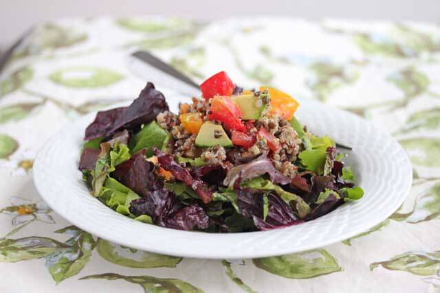 Quinoa Lentil Mixed Green Salad