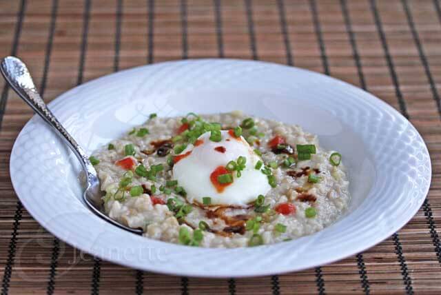 Asian Inspired Savory Oatmeal © Jeanette's Healthy Living #oatmeal