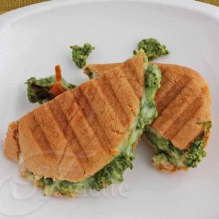 Grilled Cheese Sandwich with Kale Artichoke Pumpkin Seed Pesto © Jeanette's Healthy Living