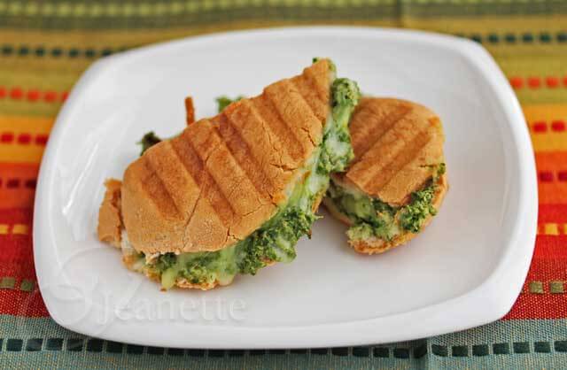 Grilled Cheese with Kale Artichoke Pumpkin Seed Pesto © Jeanette's Healthy Living