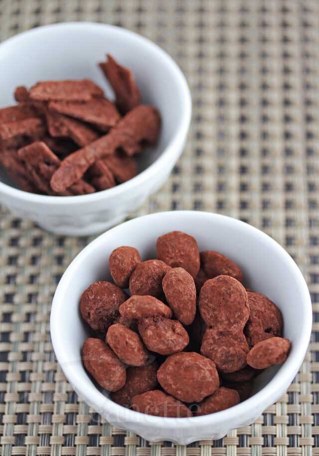 Cocoa Dusted Dark Chocolate Covered Almonds © Jeanette's Healthy Living