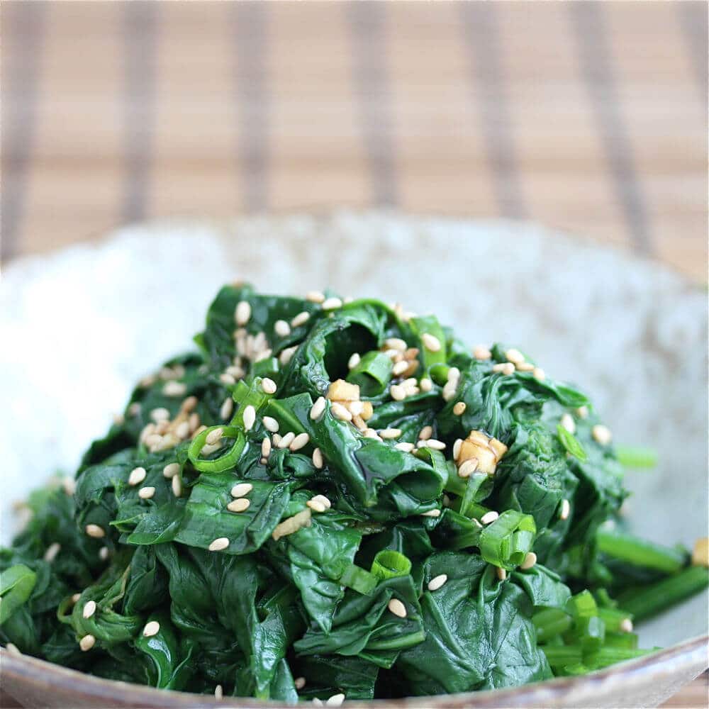 Korean Spinach Salad Banchan © Jeanette's Healthy Living