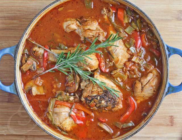 Oven Braised Chicken Cacciatore with Rosemary © Jeanette's Healthy Living