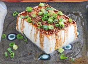 Warm Tofu with Spicy Soy Sesame Sauce © Jeanette's Healthy Living