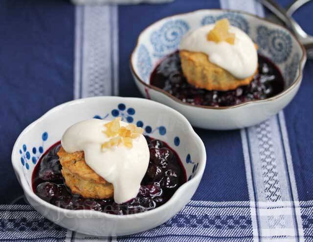 Gingered Blueberry Shortcakes with Light Creamy Topping © Jeanette's Healthy Living