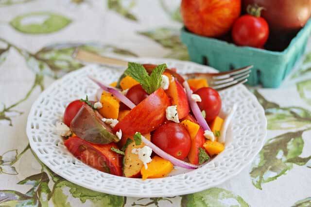 Heirloom Tomato Fruit Salad © Jeanette's Healthy Living