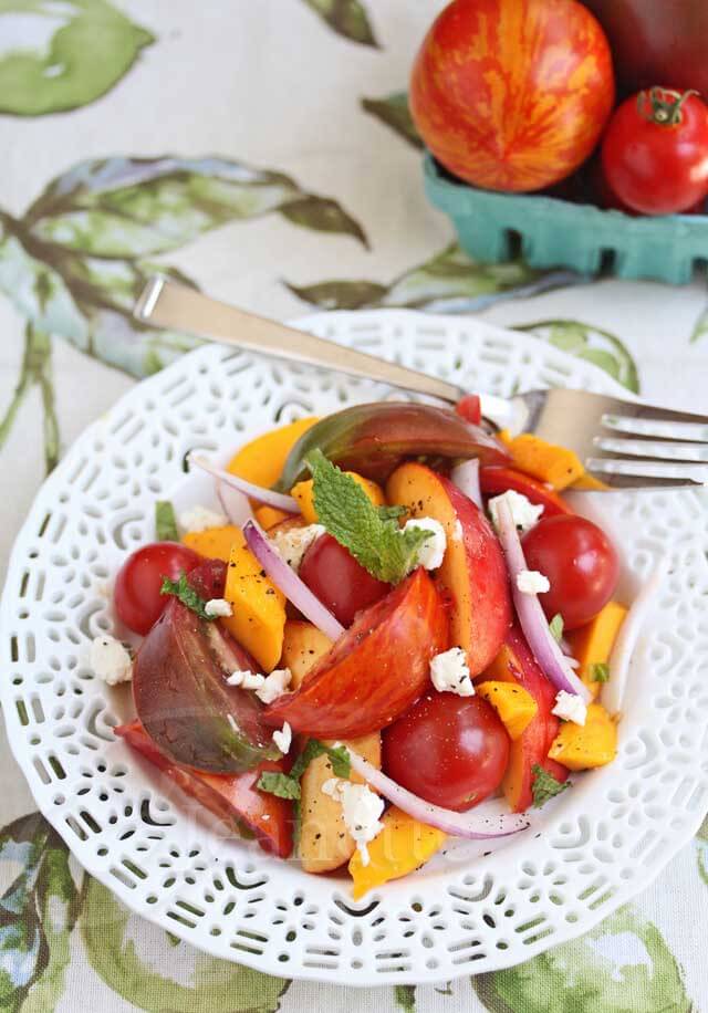 Heirloom Tomato Nectarine Mango Salad © Jeanette's Healthy Living