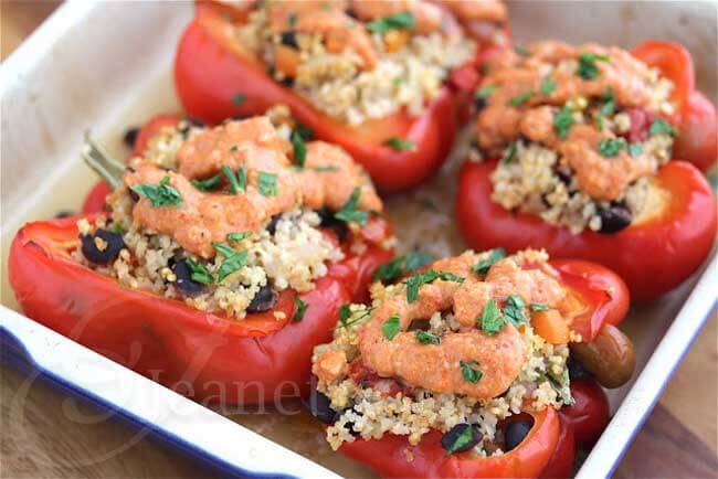 Millet Stuffed Red Bell Pepper © Jeanette's Healthy Living