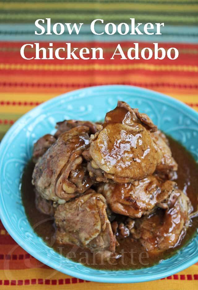 Slow Cooker Adobo Chicken © Jeanette's Healthy Living