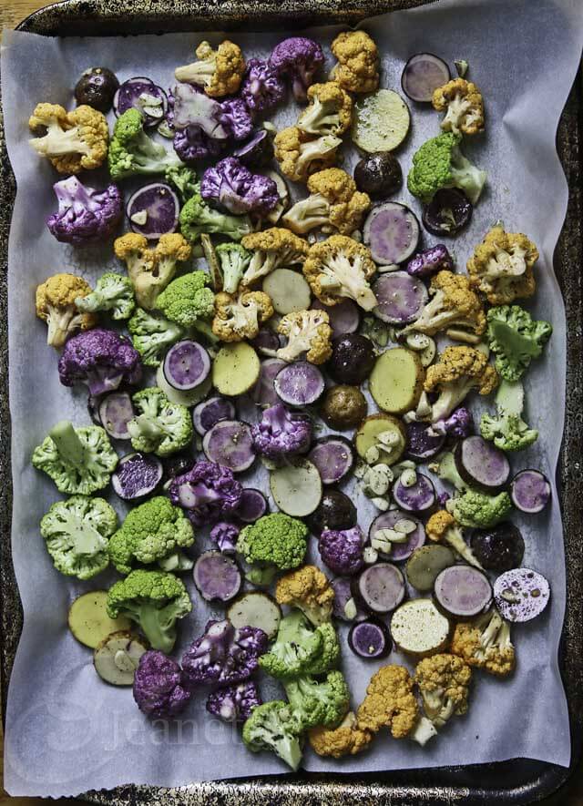 Rainbow Cauliflower and Potatoes