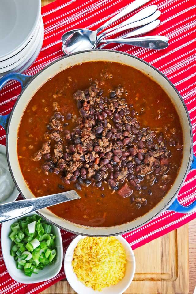 Turkey Black Bean Chili © Jeanette's Healthy Living