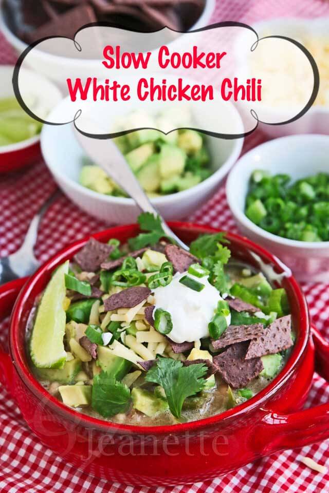 Slow Cooker White Chicken Chili © Jeanette's Healthy Living