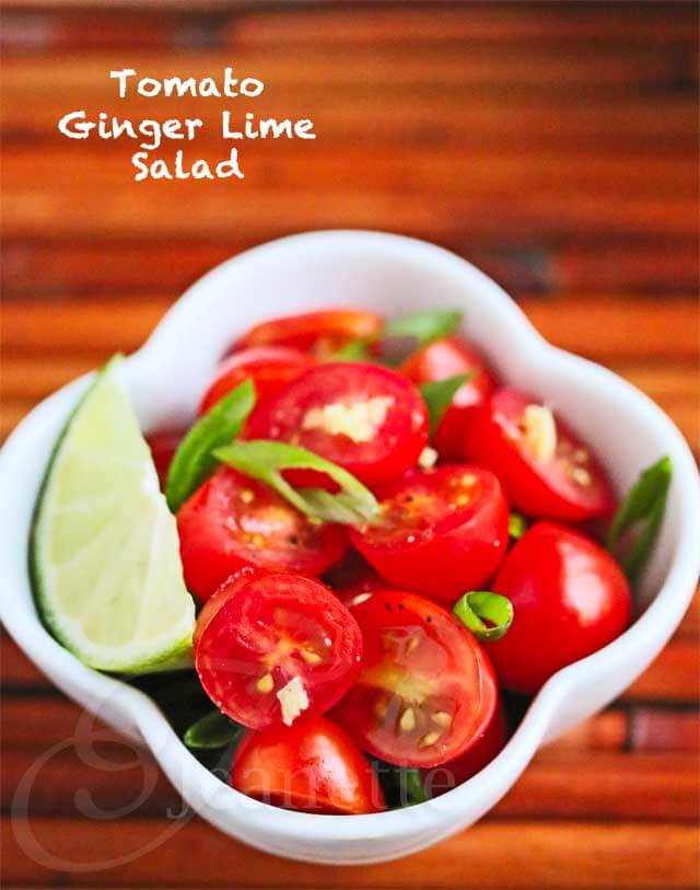 Asian Tomato Ginger Lime Salad  © Jeanette's Healthy Living