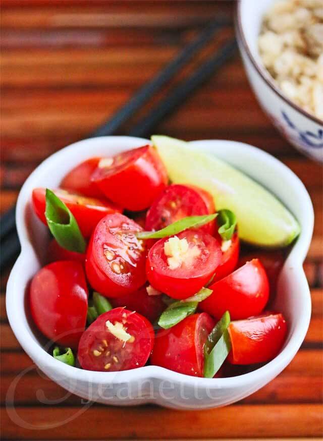 Asian Tomato Ginger Lime Salad  © Jeanette's Healthy Living