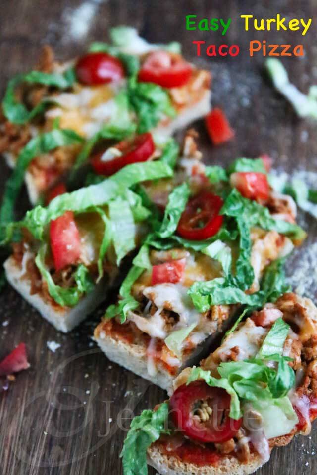 Turkey Taco Pizza © Jeanette's Healthy Living
