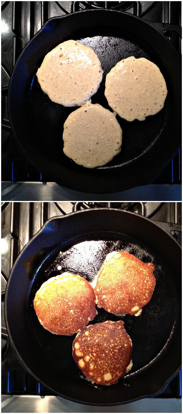 Pancakes Made in Cast Iron Pan 