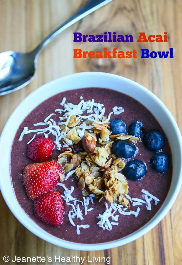 Brazilian Acai Breakfast Bowl - this is a refreshing and healthy breakfast, great for pre-workouts or to start your day off