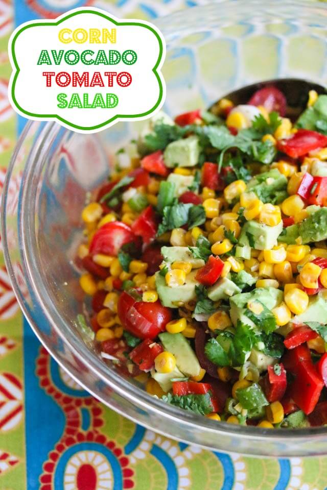 Corn Tomato Avocado Salsa Salad - serve as a dip, salsa on top of grilled chicken or fish, or as a salad