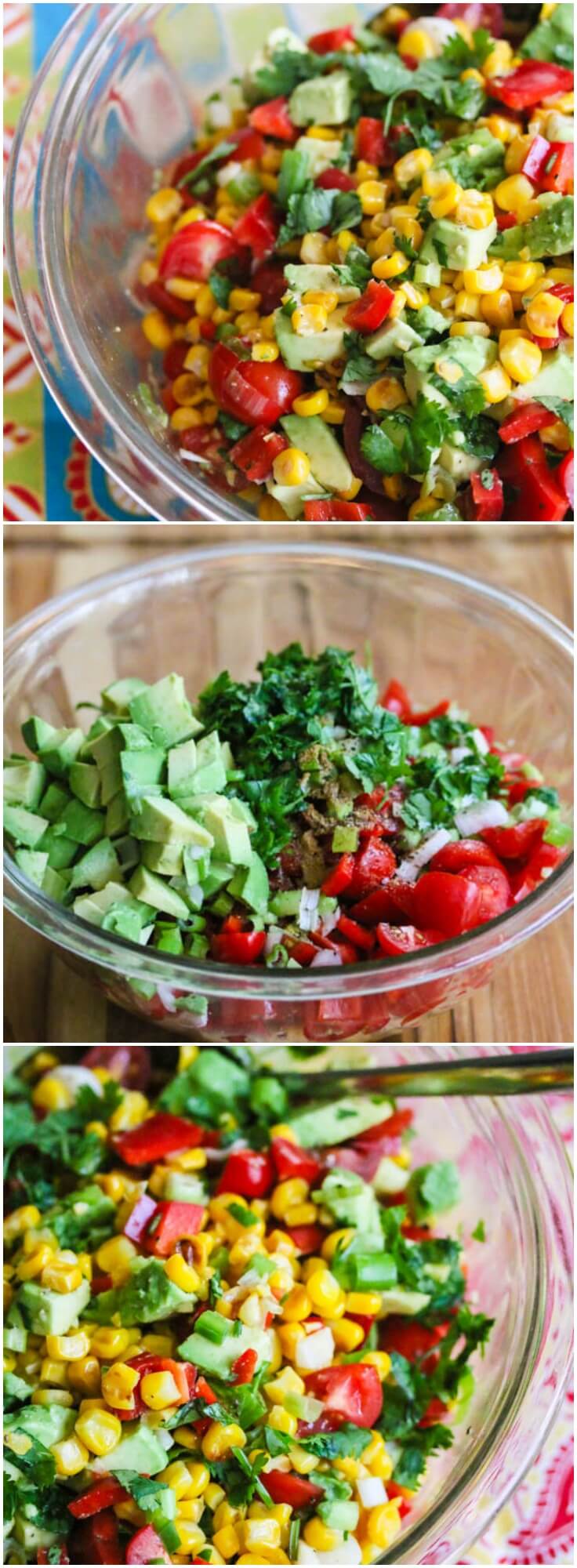 Corn Tomato Avocado Salsa Salad - serve as a dip, salsa on top of grilled chicken or fish, or as a salad