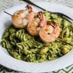 Easy Grilled Garlic Chili Shrimp with Pasta and Pesto © Jeanette's Healthy Living