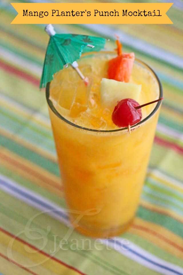 Mango Planters Punch Mocktail © Jeanette's Healthy Living