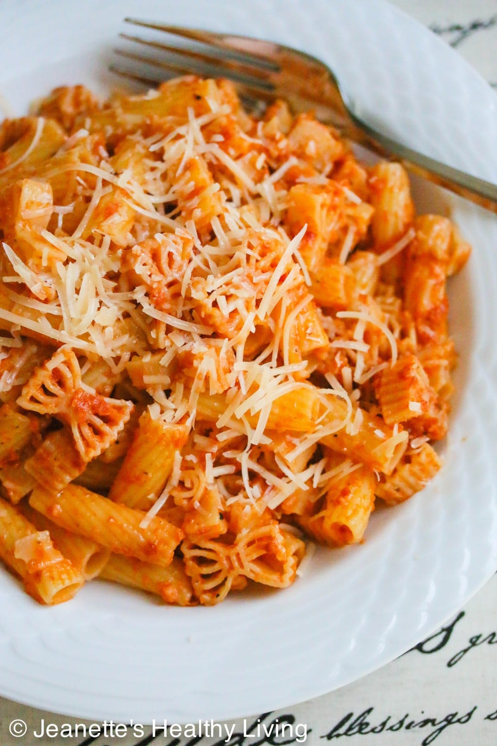 Pasta with Oven Dried Tomato Pesto © Jeanette's Healthy Living