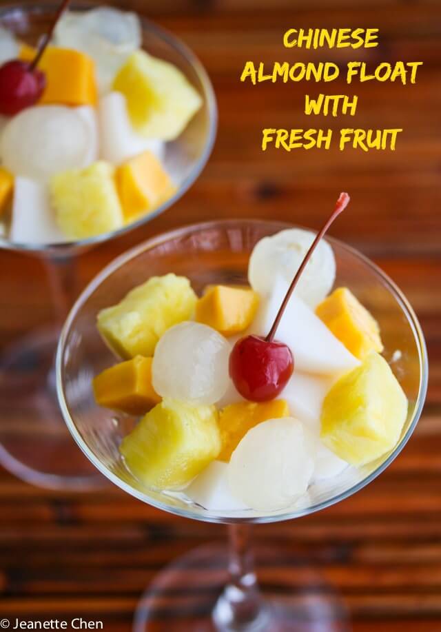 Chinese Almond Float with Fresh Fruit © Jeanette's Healthy Living