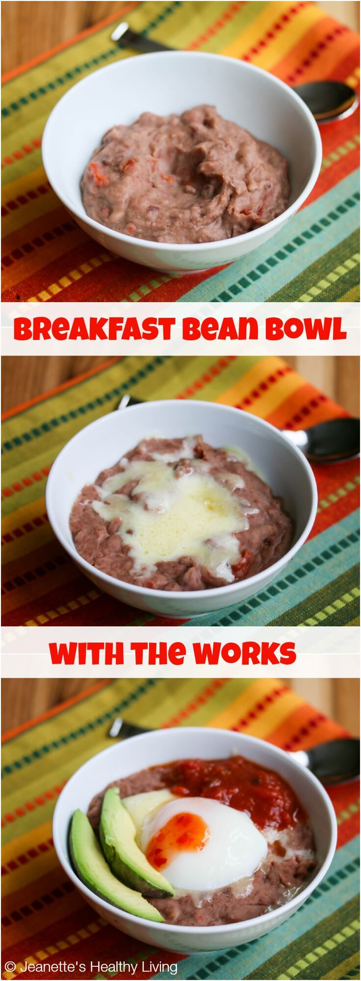 Breakfast Refried Bean Bowl © Jeanette's Healthy Living