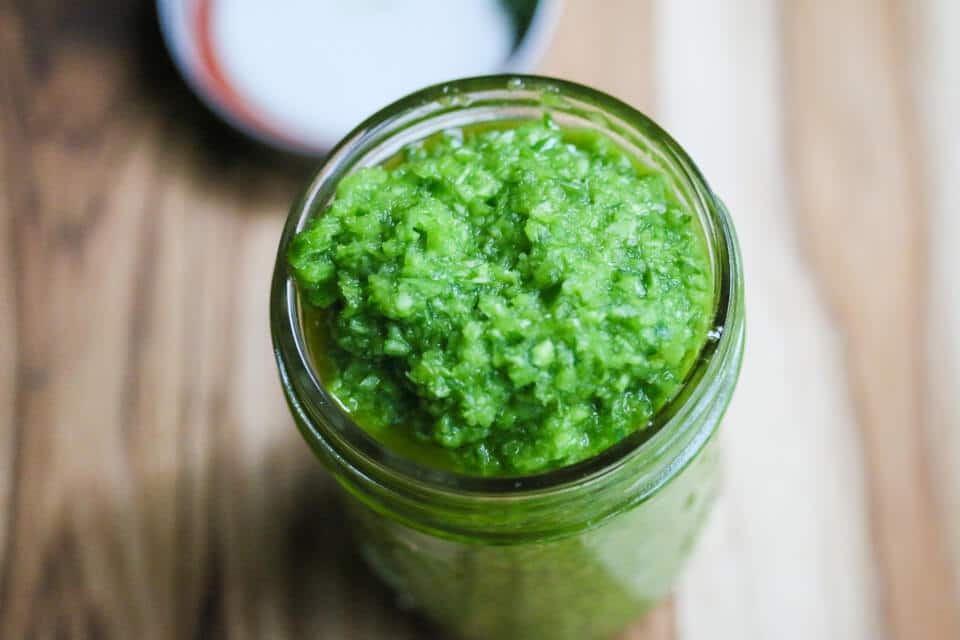 Garlic Scape Paste © Jeanette's Healthy Living