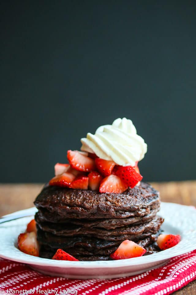 Gluten-Free Chocolate Oatmeal Pancakes © Jeanette's Healthy Living
