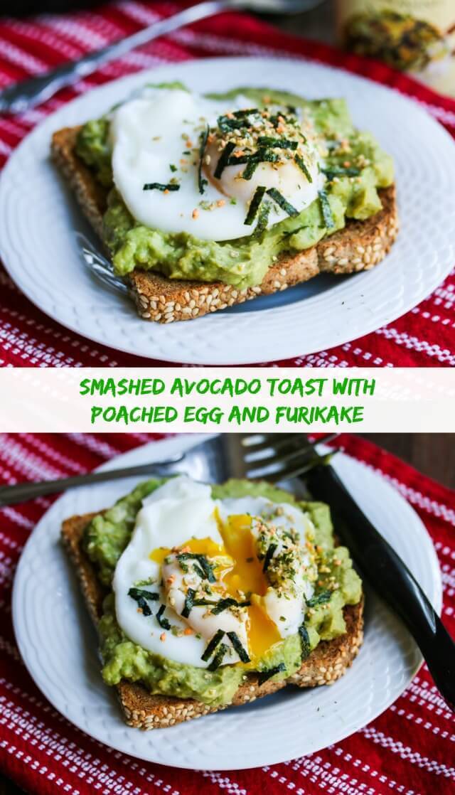 Smashed Avocado Toast with Poached Egg and Furikaki © Jeanette's Healthy Living