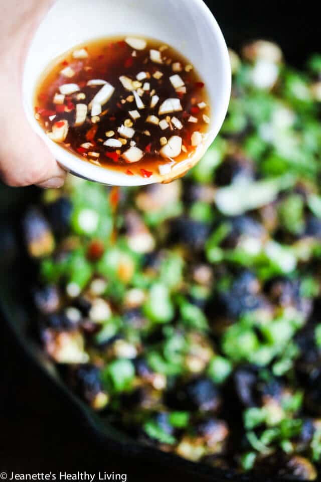 Roasted Brussels Sprouts with Vietnamese Style Dressing - the sweet and tangy dressing, and fresh  mint and cilantro compliment the roasted brussels sprouts so well!