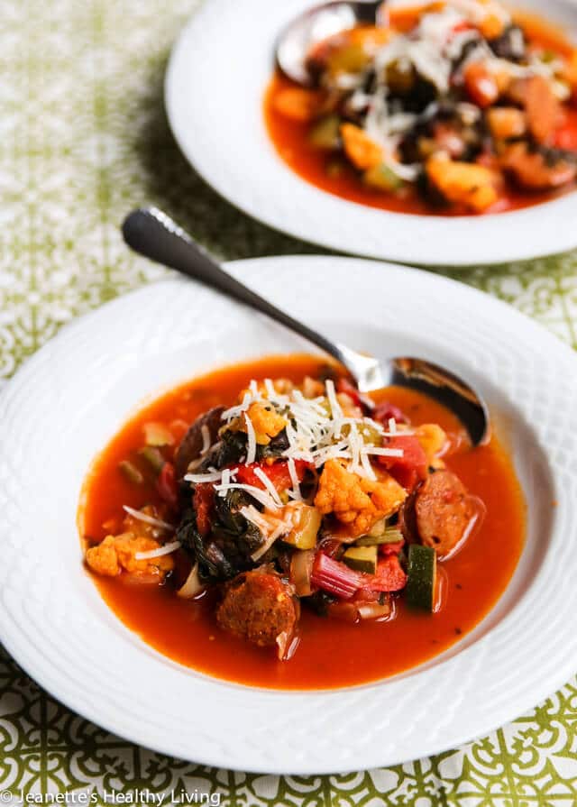 Fall Harvest Vegetable Chorizo Sausage Soup - this chunky soup is chockfull of vegetables and comfort food for the soul